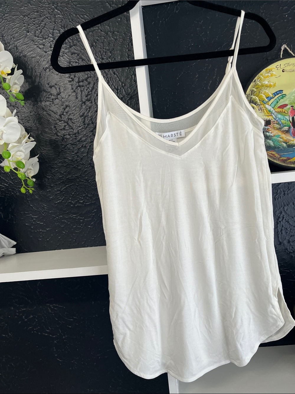 Tan V-Neck Lightweight Cami Tank Top